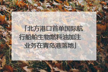 北方港口首单国际航行船舶生物燃料油加注业务在青岛港落地