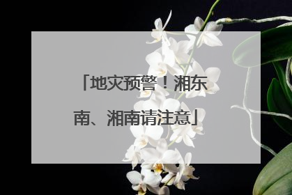地灾预警！湘东南、湘南请注意