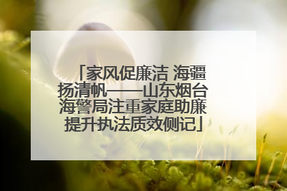 家风促廉洁 海疆扬清帆——山东烟台海警局注重家庭助廉提升执法质效侧记