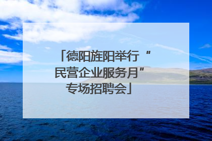 德阳旌阳举行“民营企业服务月”专场招聘会