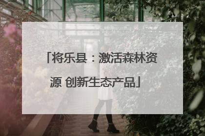 将乐县：激活森林资源 创新生态产品