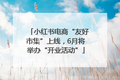 小红书电商“友好市集”上线，6月将举办“开业活动”