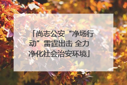 尚志公安“净场行动”雷霆出击 全力净化社会治安环境