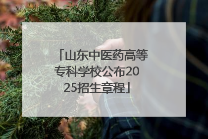 山东中医药高等专科学校公布2025招生章程