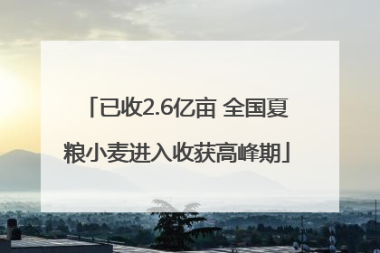 已收2.6亿亩 全国夏粮小麦进入收获高峰期