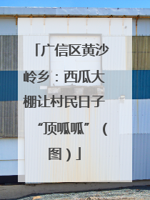 广信区黄沙岭乡：西瓜大棚让村民日子“顶呱呱”（图）