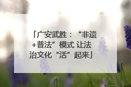 广安武胜：“非遗+普法”模式 让法治文化“活”起来