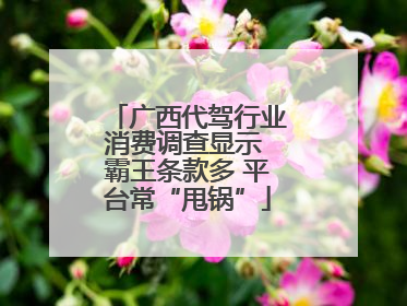 广西代驾行业消费调查显示 霸王条款多 平台常“甩锅”