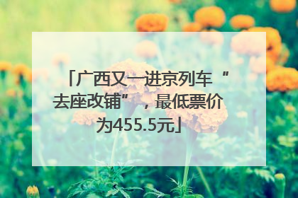 广西又一进京列车“去座改铺”，最低票价为455.5元