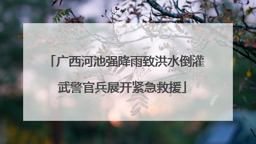 广西河池强降雨致洪水倒灌 武警官兵展开紧急救援