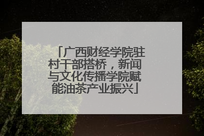 广西财经学院驻村干部搭桥，新闻与文化传播学院赋能油茶产业振兴