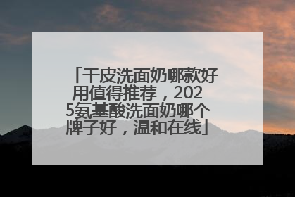干皮洗面奶哪款好用值得推荐，2025氨基酸洗面奶哪个牌子好，温和在线