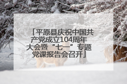 平原县庆祝中国共产党成立104周年大会暨“七一”专题党课报告会召开