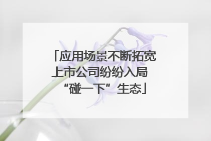 应用场景不断拓宽 上市公司纷纷入局“碰一下”生态