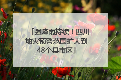 强降雨持续！四川地灾预警范围扩大到48个县市区