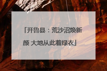 开鲁县：荒沙沼焕新颜 大地从此着绿衣