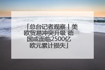 总台记者观察丨美欧贸易冲突升级 德国或面临2500亿欧元累计损失
