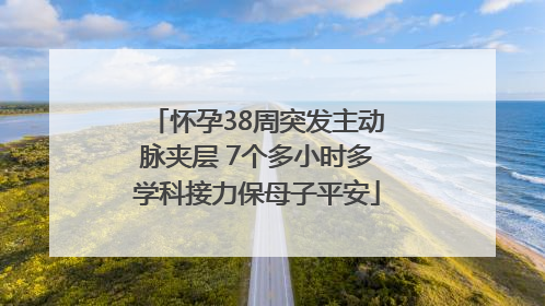 怀孕38周突发主动脉夹层 7个多小时多学科接力保母子平安