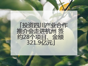 投资四川产业合作推介会走进杭州 签约28个项目、金额321.9亿元