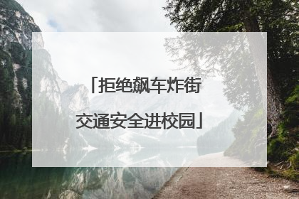 拒绝飙车炸街 交通安全进校园