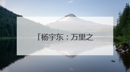 杨宇东：万里之外的灯光｜序言