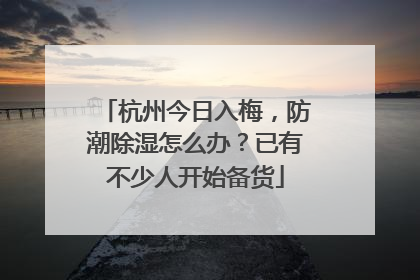 杭州今日入梅，防潮除湿怎么办？已有不少人开始备货