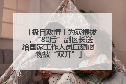 极目政情丨为获提拔，“80后”副区长送给国家工作人员巨额财物被“双开”