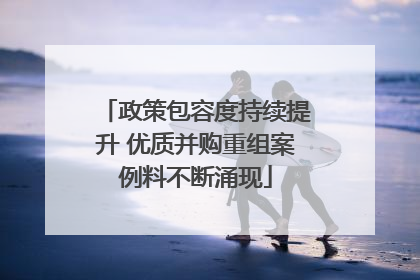 政策包容度持续提升 优质并购重组案例料不断涌现