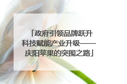 政府引领品牌跃升 科技赋能产业升级——庆阳苹果的突围之路