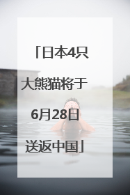 日本4只大熊猫将于6月28日送返中国