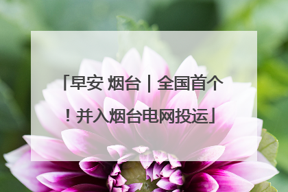 早安 烟台｜全国首个！并入烟台电网投运