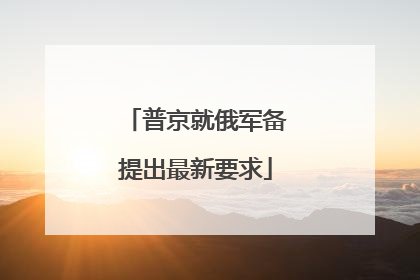 普京就俄军备提出最新要求