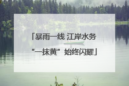 暴雨一线 江岸水务“一抹黄”始终闪耀