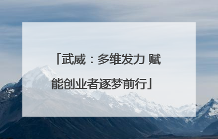 武威：多维发力 赋能创业者逐梦前行