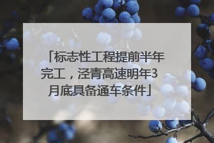 标志性工程提前半年完工，泾青高速明年3月底具备通车条件