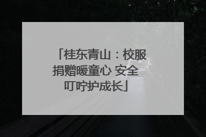 桂东青山：校服捐赠暖童心 安全叮咛护成长