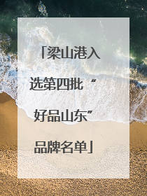 梁山港入选第四批“好品山东”品牌名单