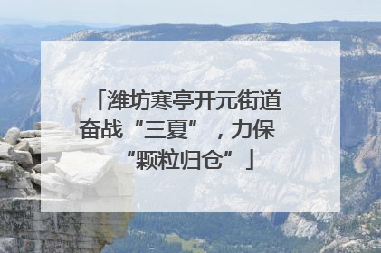 潍坊寒亭开元街道奋战“三夏”，力保“颗粒归仓”