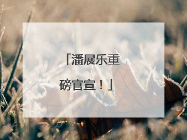 潘展乐重磅官宣！