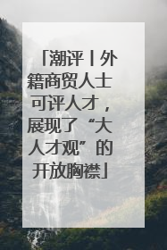 潮评丨外籍商贸人士可评人才，展现了“大人才观”的开放胸襟