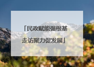 民政赋能强根基 走访聚力促发展