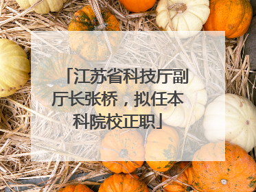 江苏省科技厅副厅长张桥，拟任本科院校正职