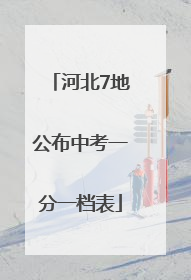 河北7地公布中考一分一档表
