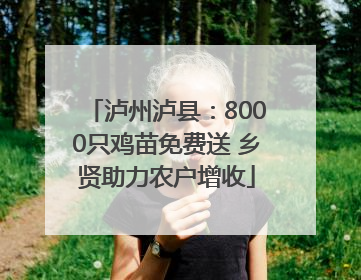 泸州泸县：8000只鸡苗免费送 乡贤助力农户增收