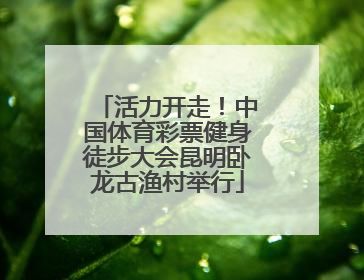 活力开走！中国体育彩票健身徒步大会昆明卧龙古渔村举行