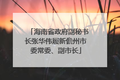 海南省政府副秘书长张华伟履新儋州市委常委、副市长