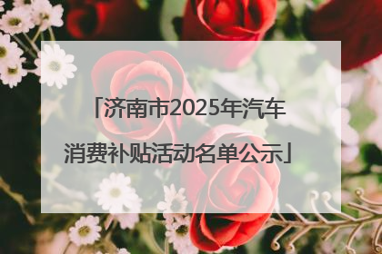 济南市2025年汽车消费补贴活动名单公示