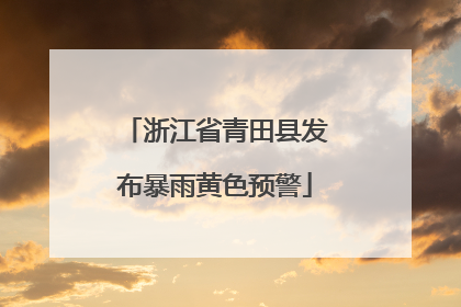浙江省青田县发布暴雨黄色预警