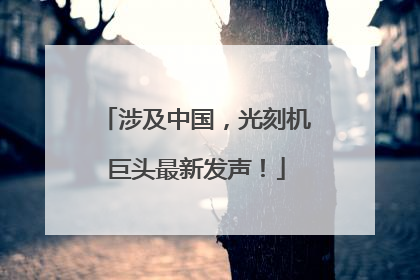 涉及中国，光刻机巨头最新发声！