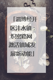 淄博经开区沣水镇：织密路网 激活镇域发展新动能
